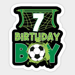 7th Birthday Boy Soccer Funny B-day Gift For Boys Kids Sticker